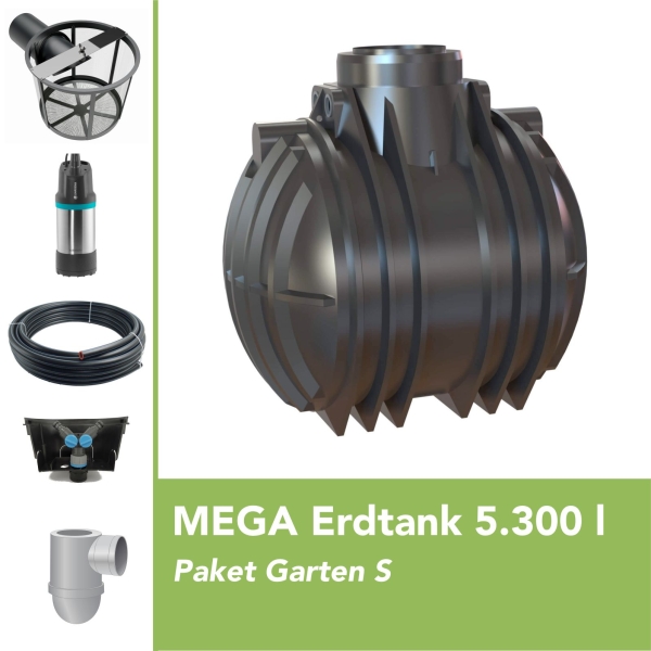 MEGA Premium Erdtank 5.300 l Paket Garten S