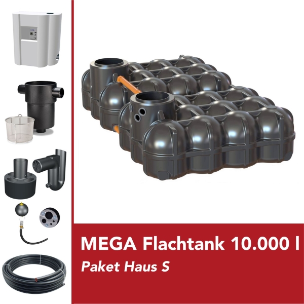 MEGA Premium Flachtank 10.000 l Paket Haus S